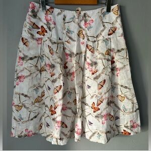envelōp 100% linen butterfly skirt Size 6 Excellent condition